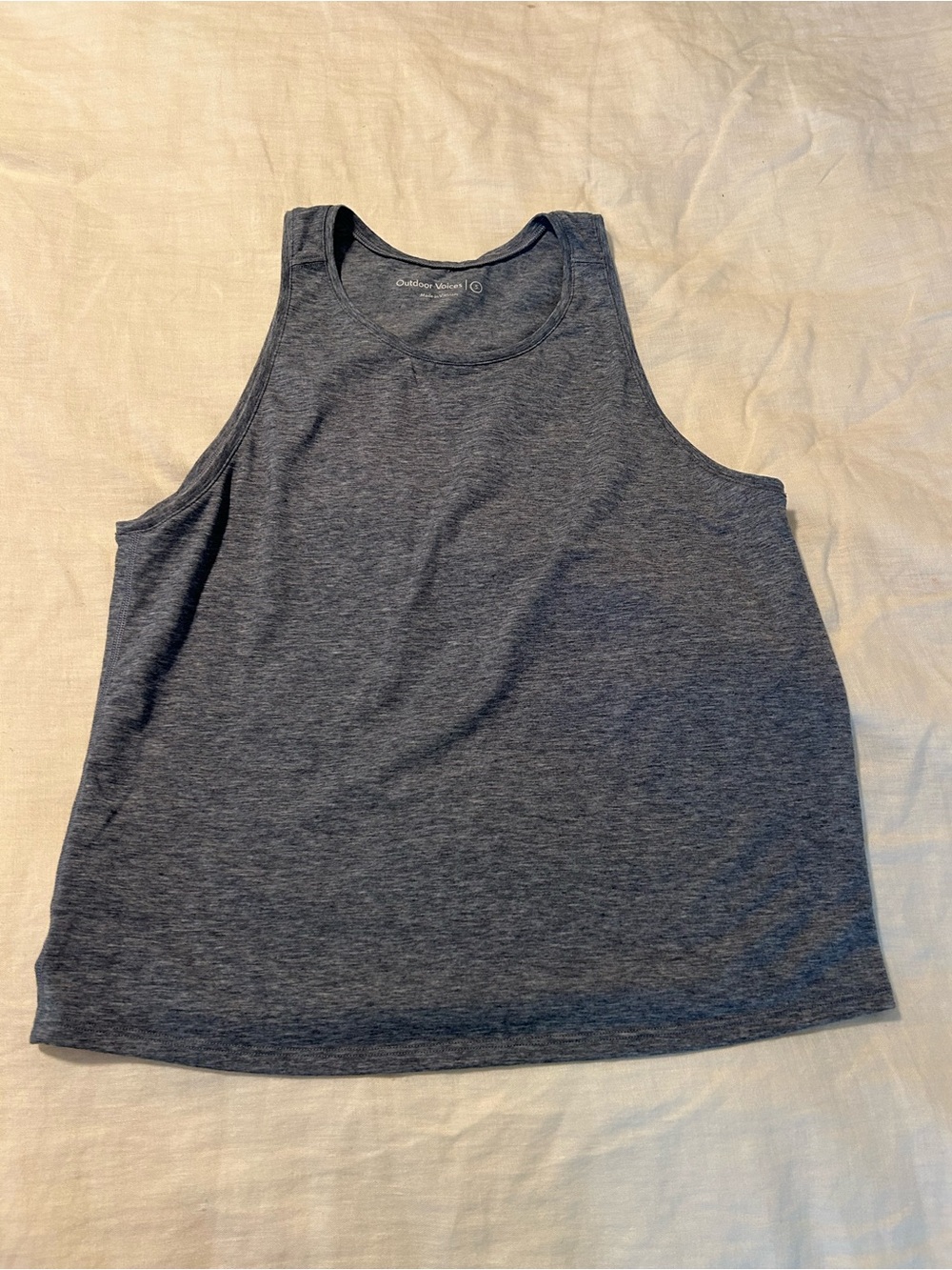 Outdoor Voices Heathered Slate Blue Athletic Tank